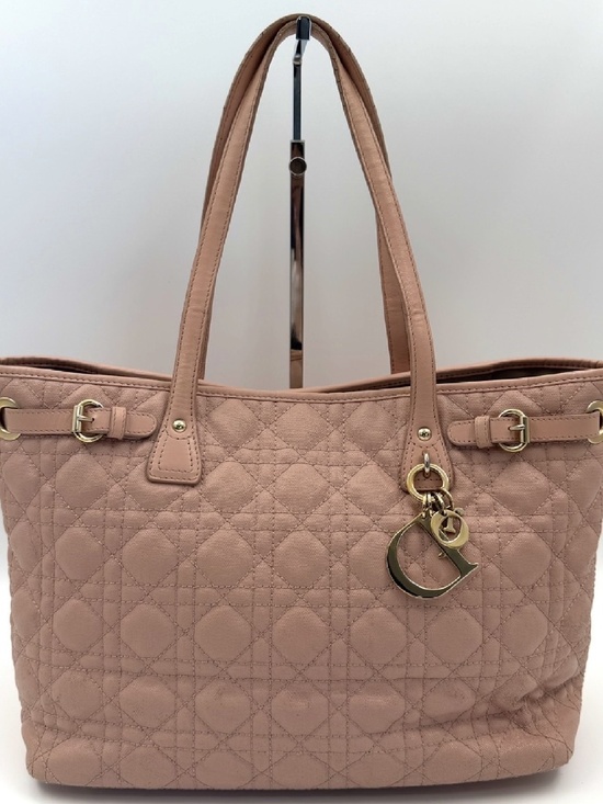 Dior Handbags - Christian Dior Panarea Cannage Pink Tote Gold Hardware Shoulder Bag